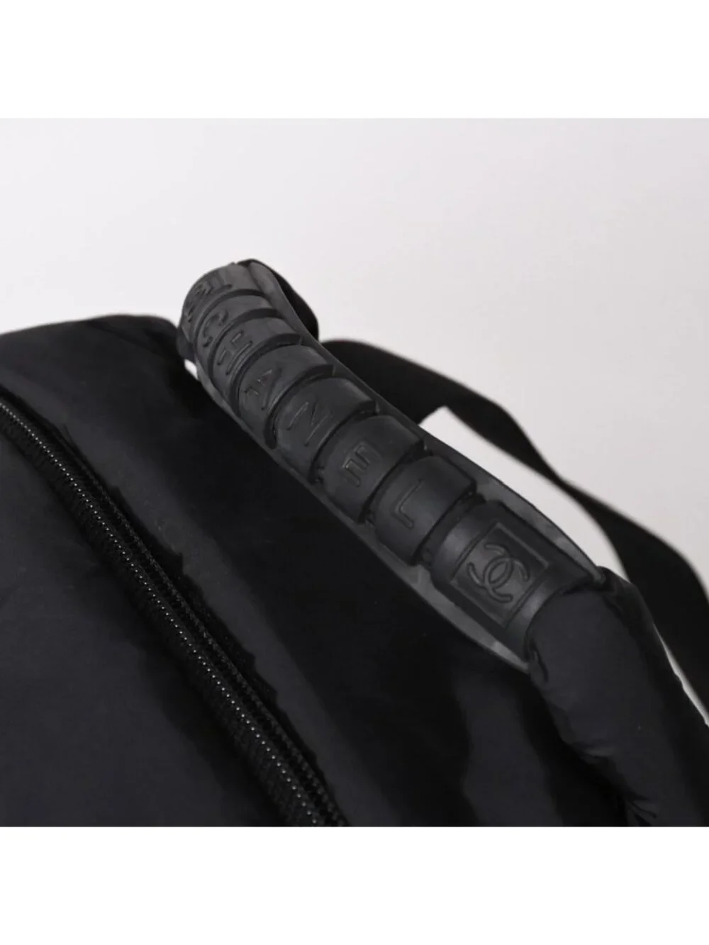 Chanel Sports Line Backpack CC Logo Nylon Stitch Black White